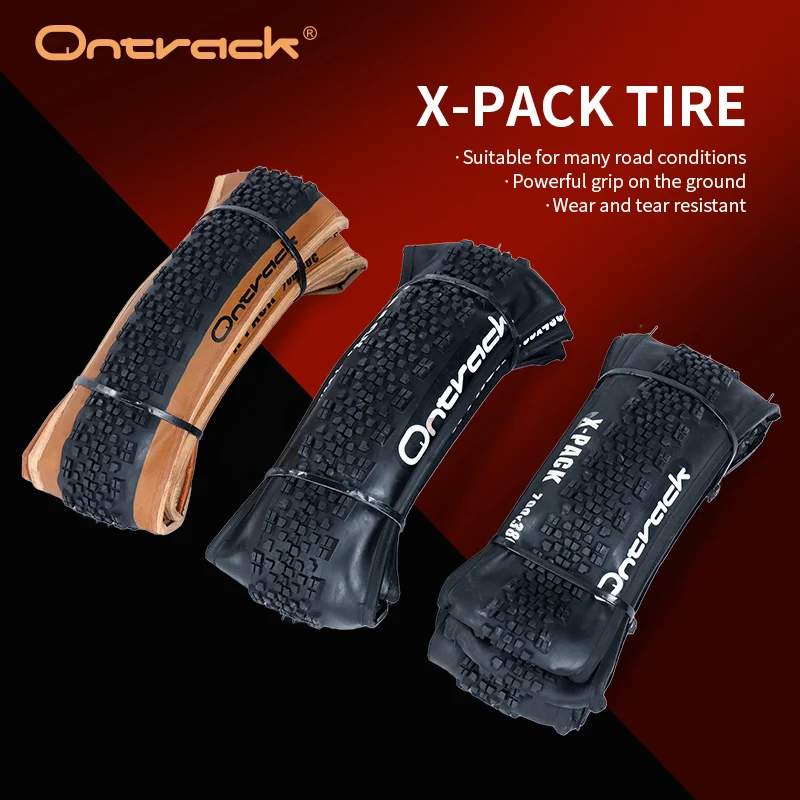 

Велосипедная шина ONTRACK FOLDED TIRE GRAVEL 700X38C 700X40C 700X45V X-PACK 30TPI, коричневая оболочка, черная стенка