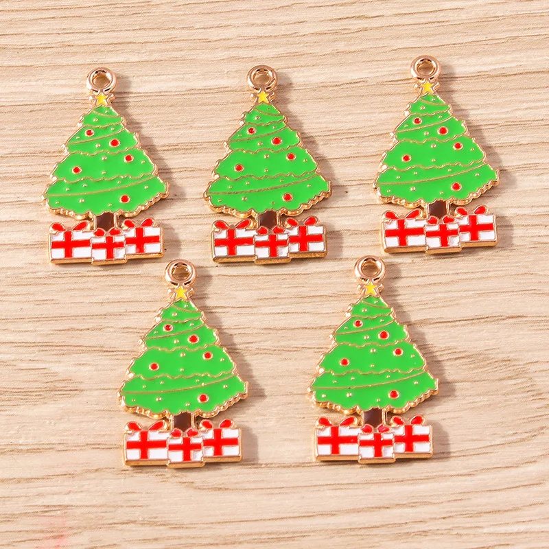 10 Pcs/Set, New Personalized Cartoon Christmas Series Accessories, Fun Christmas Tree Gifts, Fashionable DIY Jewelry Pendants