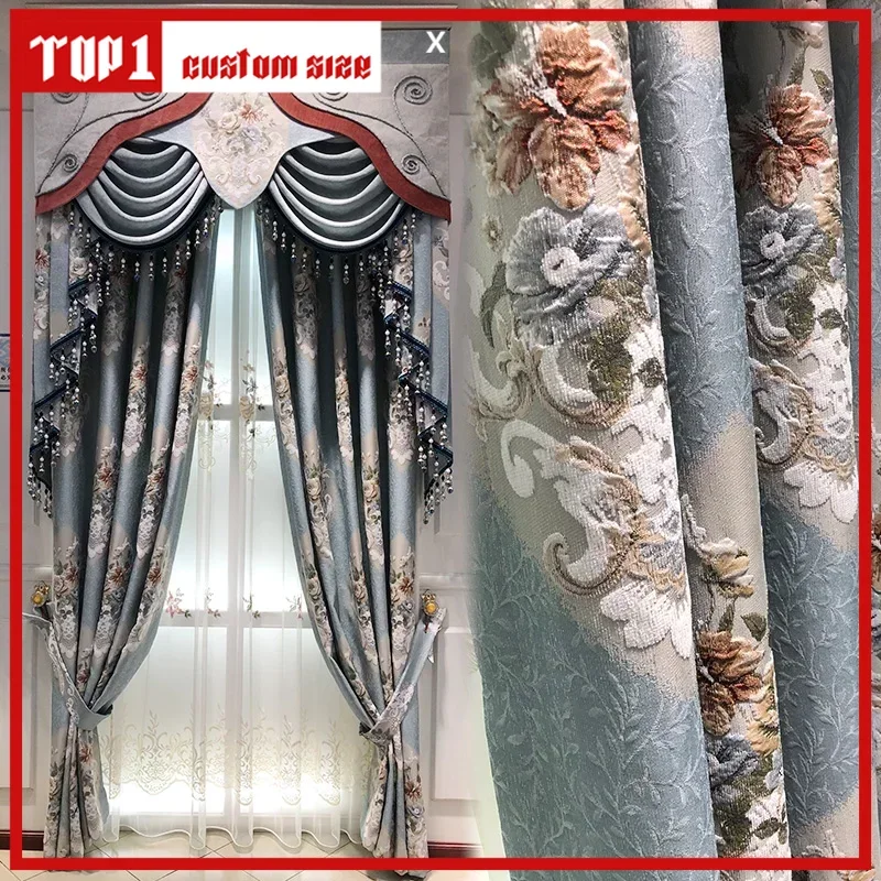 

Op Maat Gemaakte Hoogwaardige Gordijnen In Europese Stijl Afgewerkte Stof Luxe Grote Woonkamer Villa Slaapkamer Balkon Verdikte