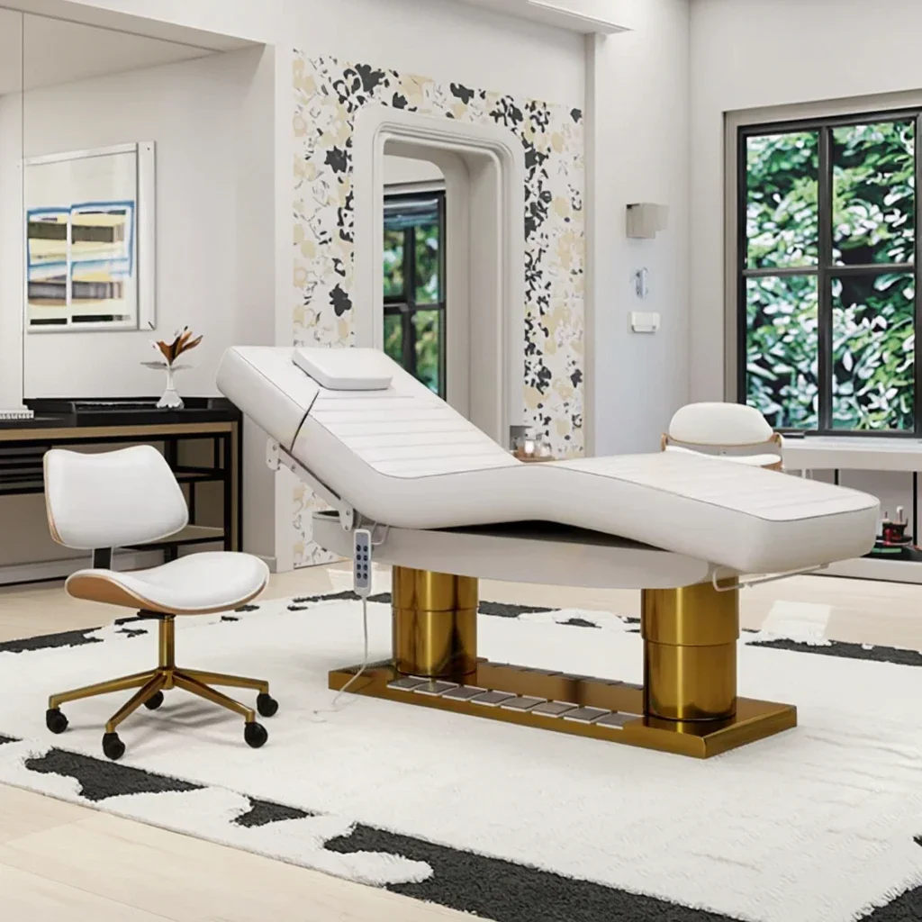 Moderne Leder-Massageliege Massagetische und -Betten Elektrisch Verstellbares Bett Ayurveda-Massagebett