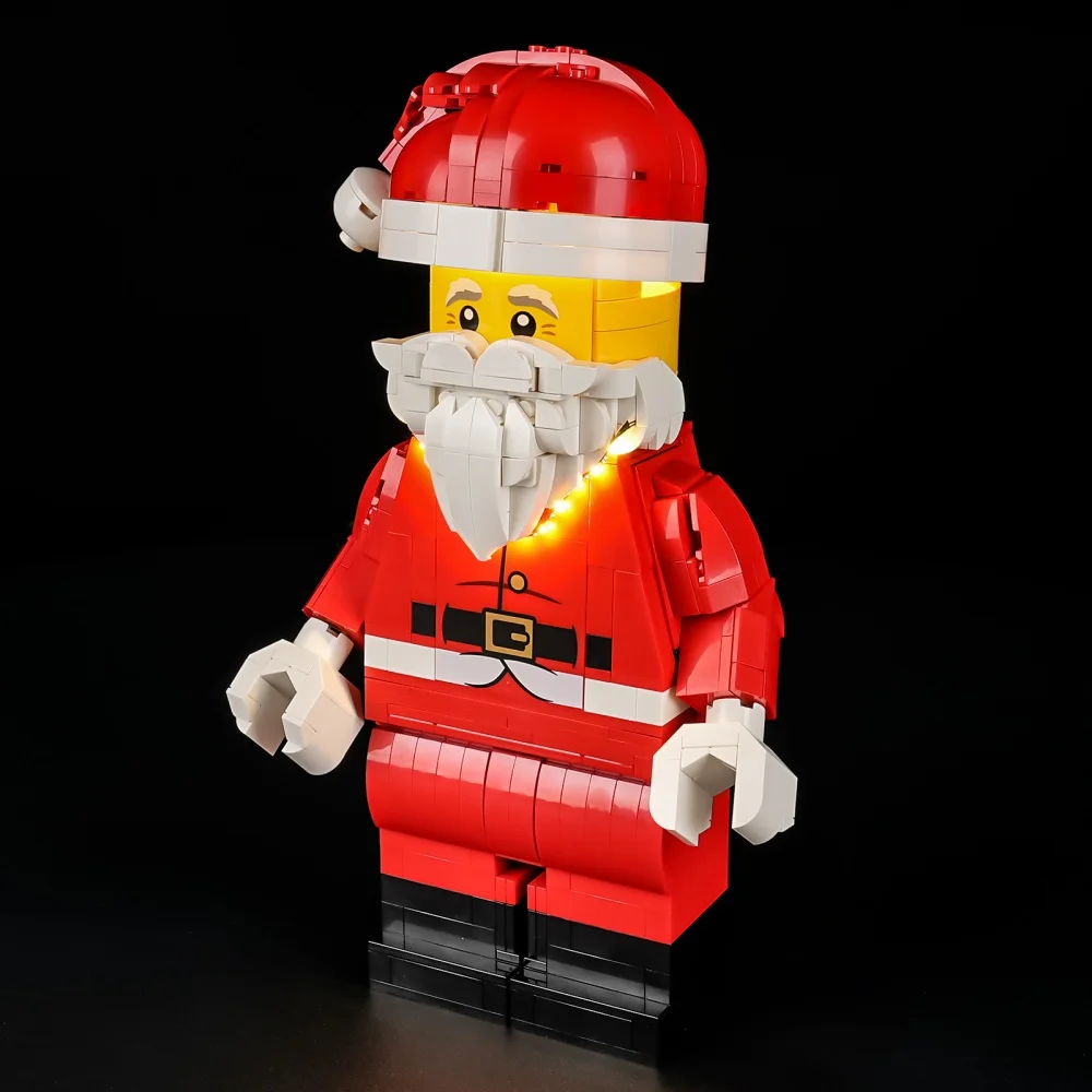 Conjunto de iluminação para LEGO Up-Scaled Santa Minifigure 40820 não inclui bloco de construção (apenas kit de luz LED)