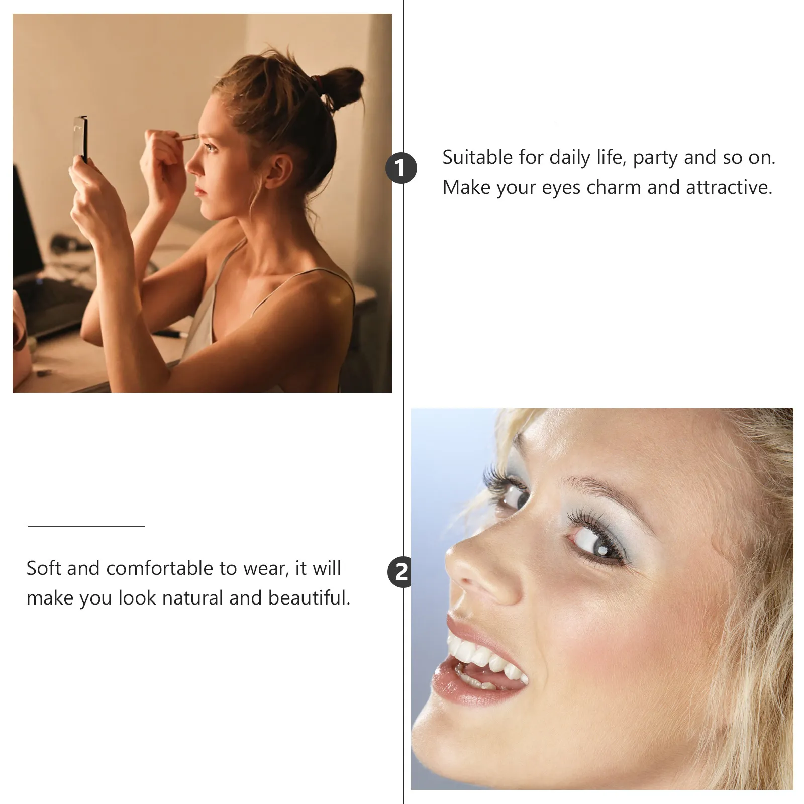 5Pairs 3D Fake Lashes Full Natural Looking Excellent Length Width Stage Wedding Event Photo Shoot Fake Eyelash