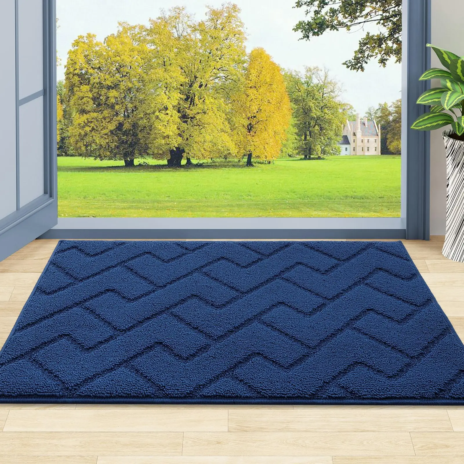 Kitinjoy Entry Door Floor Mat Indoor Washable Low Profile Mat Foot Mat Absorbent Bath Mats With Non-slip Non-Slip Rubber Backing