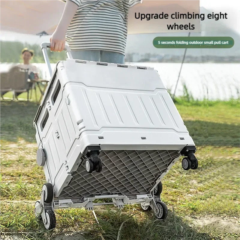 Imagem -06 - Outdoor Camping Folding Carrinho de Compras Household Portable Express Delivery Cargo Trailer Piso Stall Cargo 80l