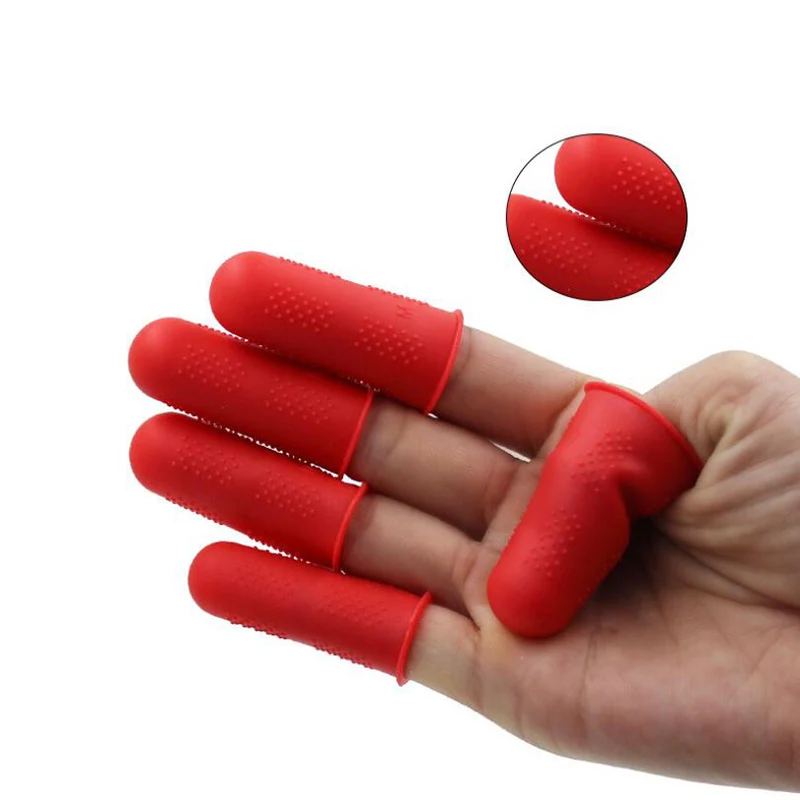 3Pcs Silicone Anti-cut Heat Resistant Finger Protector Fingers Cap Cooking Tool Non-slip Cot High Elasticity Guard