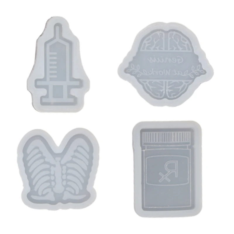 Resin Jewelry Molds,Brooch Silicone Molds Name Tag Resin Mold Organs Crystal Epoxy Mold for Casting Keychain Pendants