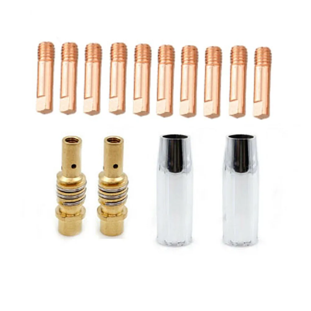 

14 шт. для сварочного комплекта MIG, аксессуары 0 8 мм, сварочные насадки, газовое сопло и диффузор для горелки AK15 MB15, подходит для MIG MAG