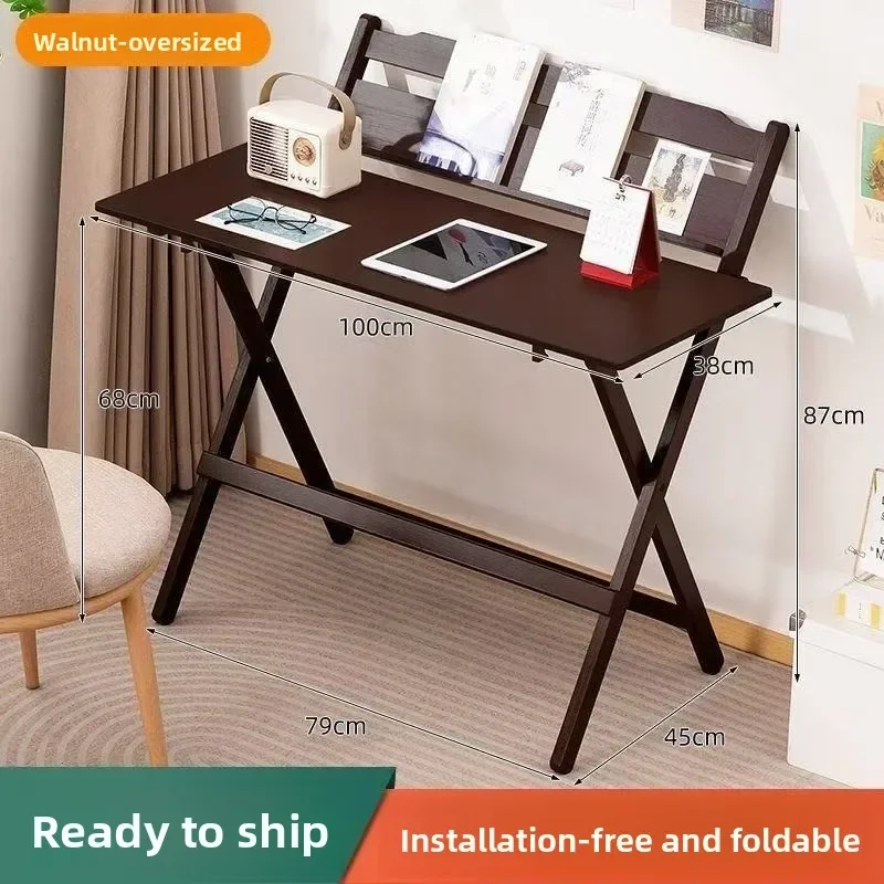 Foldable table Small apartment Household multi-functional children's study table Living room Bedroom Simple square mobile desk