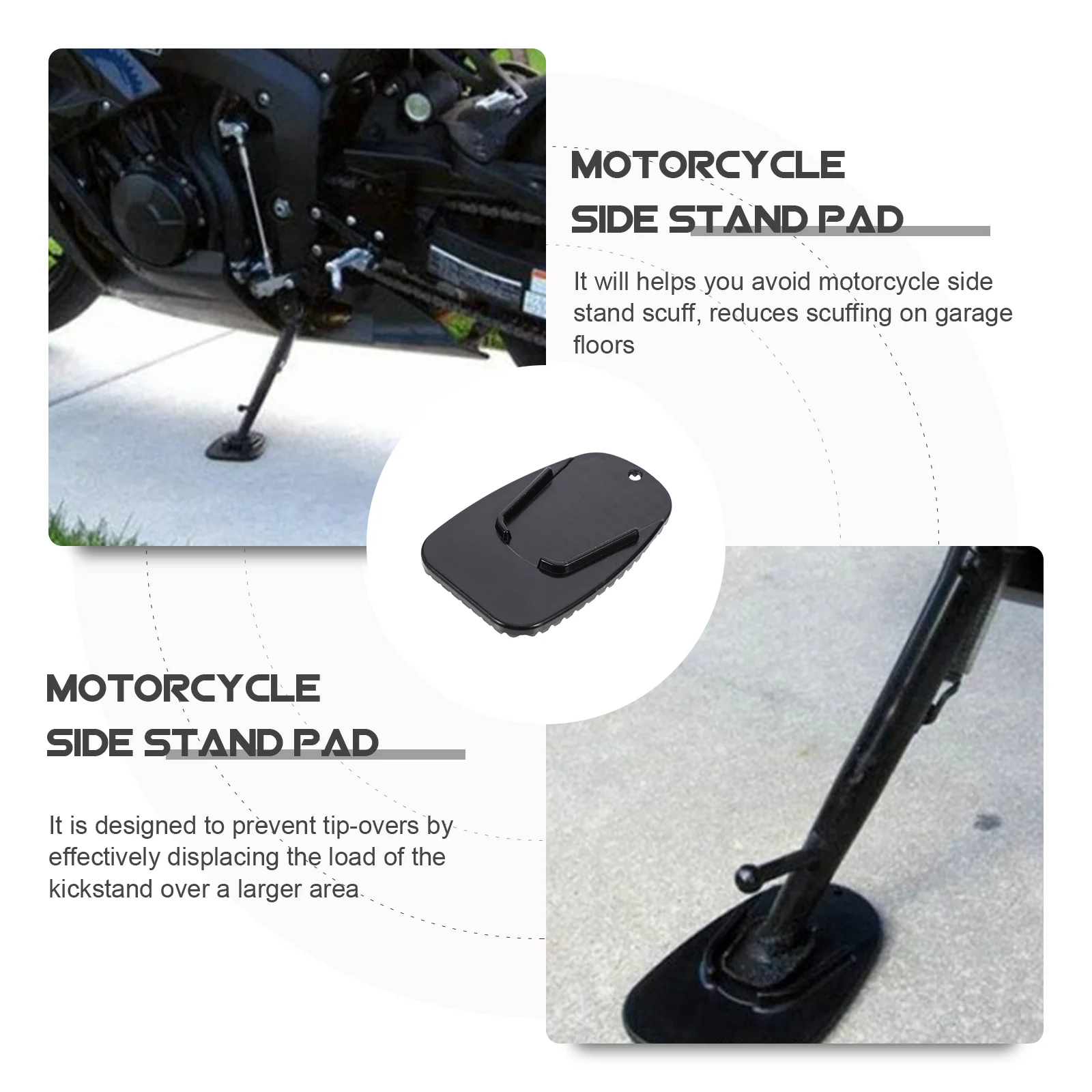 4 Pcs Motorcycle Support Plate Motorbike Kickstand Pad Rack Motocross Foot Bracket Cushion