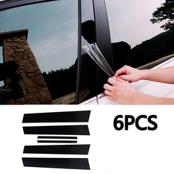 6pcs Gloss Black Window Trim Pillar Posts Decal Cover Sticker Door Side Fit For Honda Civic 2006-2011