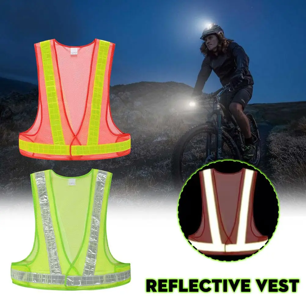 Reflective Safety Vests Lightweight Elastic Vest Jacket Hi Vis Reflective Strips for Traffic Control Running Cycling U8H1