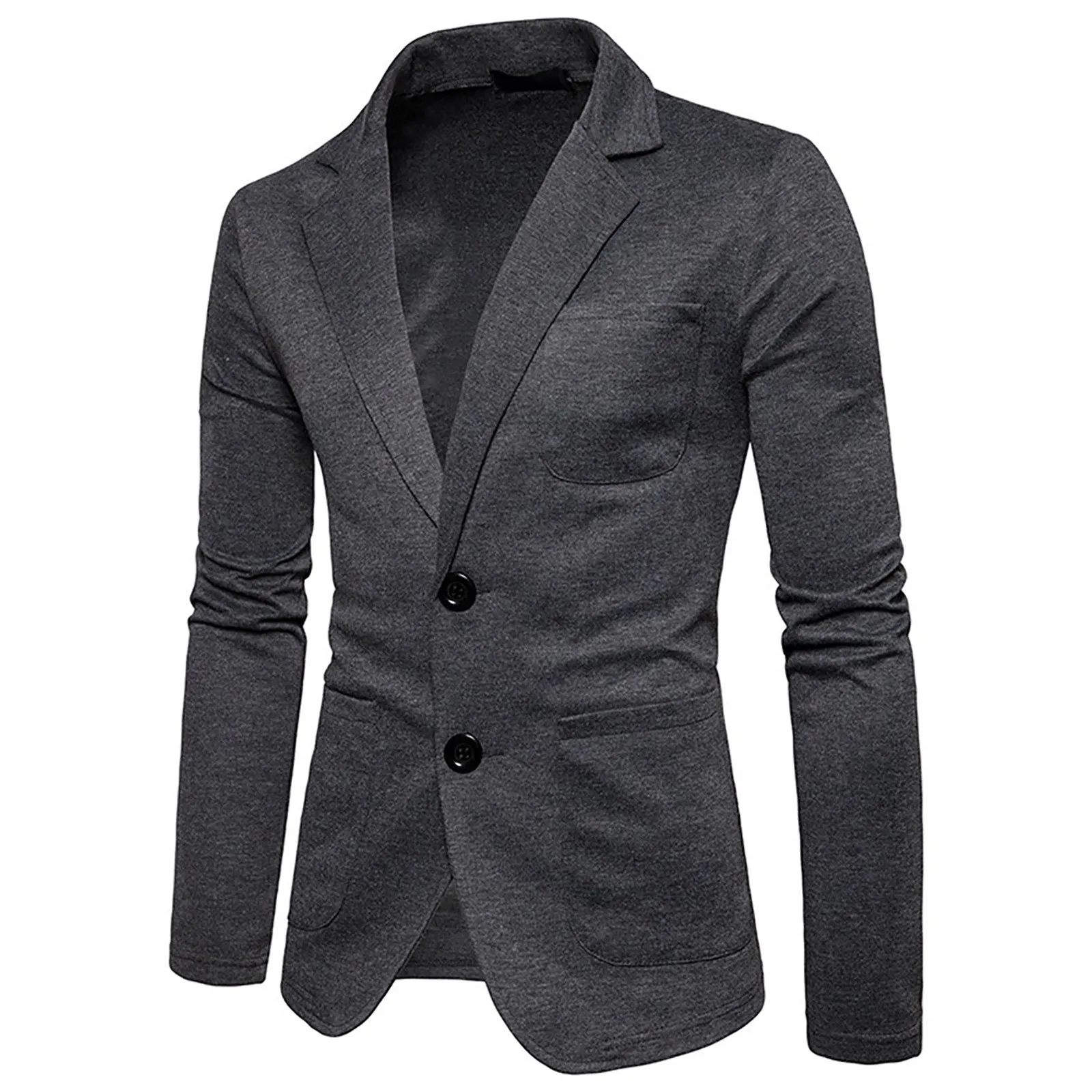 New Spring Knitted Blazer Men Casual Knit Slim Suit Jackets Business Brand Casaco Masculino Male Brand Waite Grey Blazer