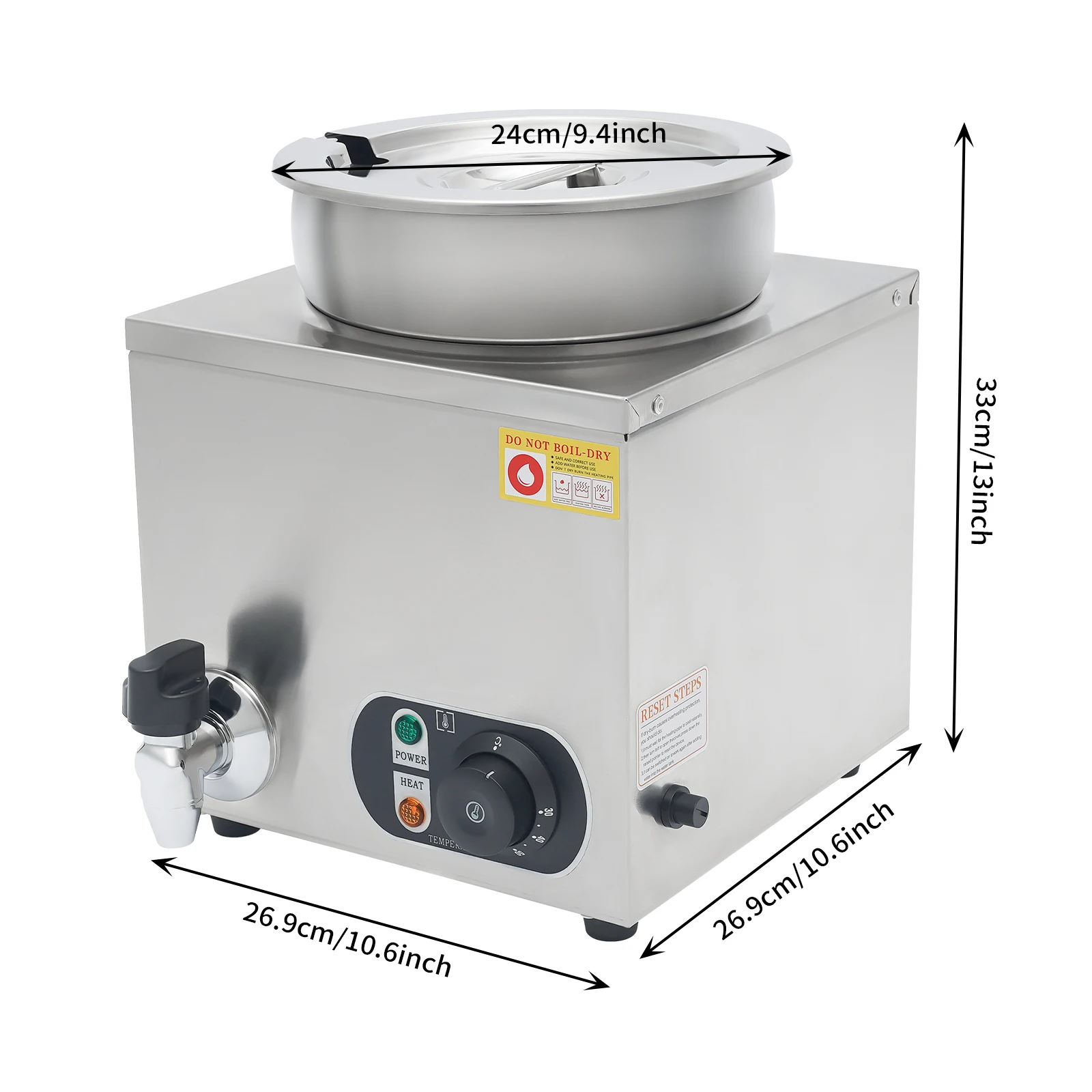 

Коммерческий подогреватель супа на 7 л/1,85 галлонов, электрический дозатор сыра, дозатор для подогрева сыра на 300 Вт