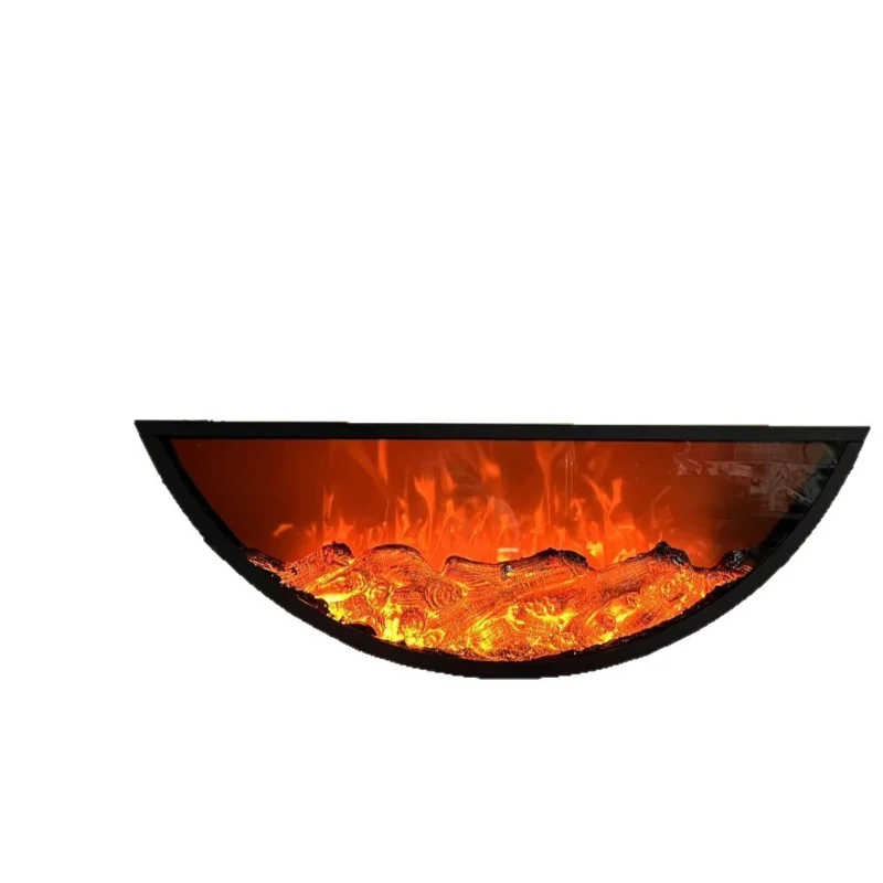 

Semicircular U-shaped simulated fire fireplace core French American 2D electronic fake flame