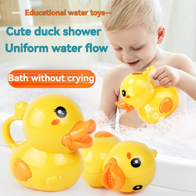 Cute Little Yellow Duck Shower Head, Baby Bath Toy, Spray Bottle, Children's Watering Water Bottle, Children's Bathroom Water Pl