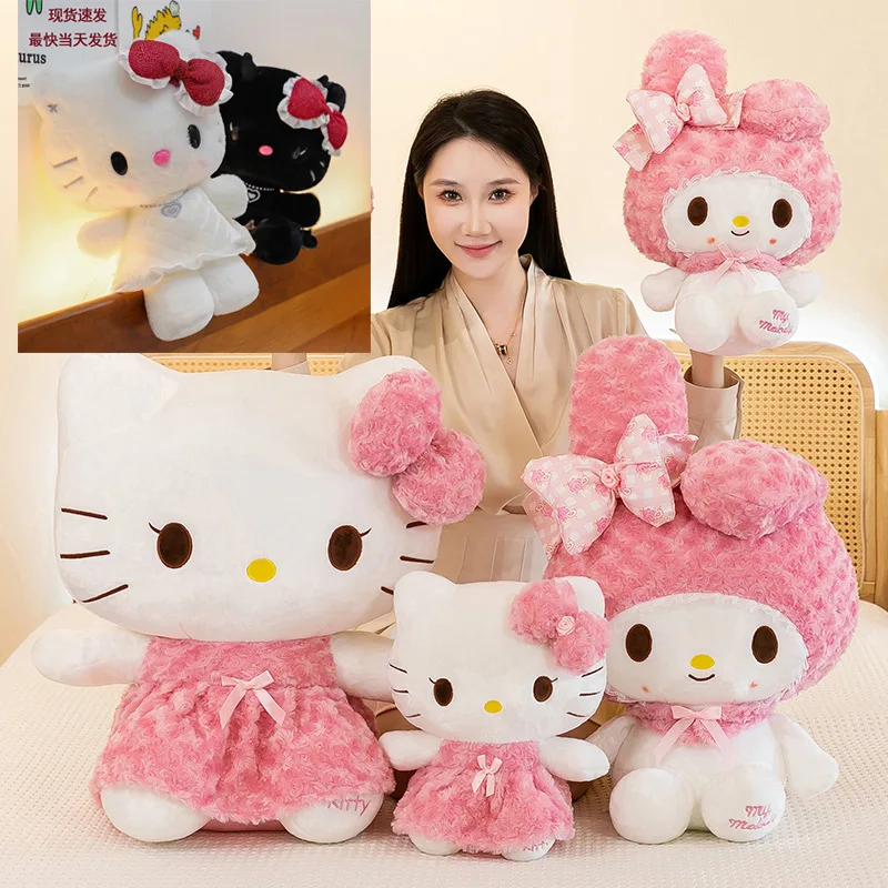 

60 см Sanrio Hello Kitty Kawaii Rose My Melody плюшевая игрушка аниме мультфильм аниме большой размер мягкая кукла подушка детский подарок на день рождения