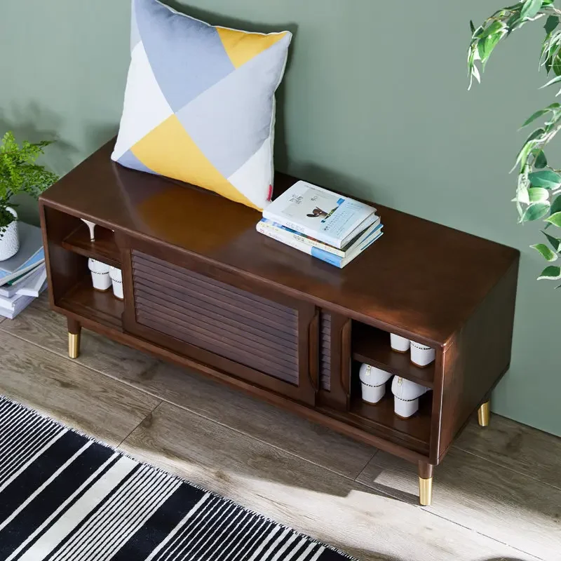Solid wood shoe changing stool shoe cabinet can sit when entering the door, shoe changing cabinet storage stool