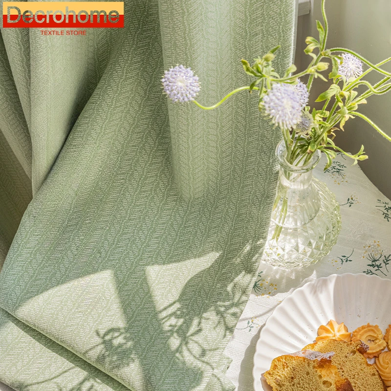 

Matcha Blackout Curtains for Living Room Bedroom Leaf Balcony Drift Window Children's Room Curtains Customize Home Decor