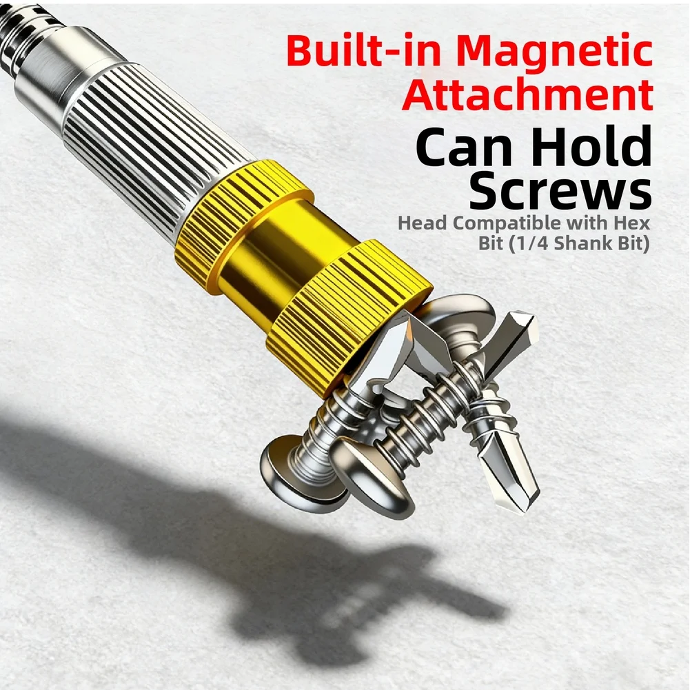 1pc 300/400mm Hex Shaft Flexible Magnetic Screwdriver Extension Rod Quick-Release For Electric Drills Power Tools