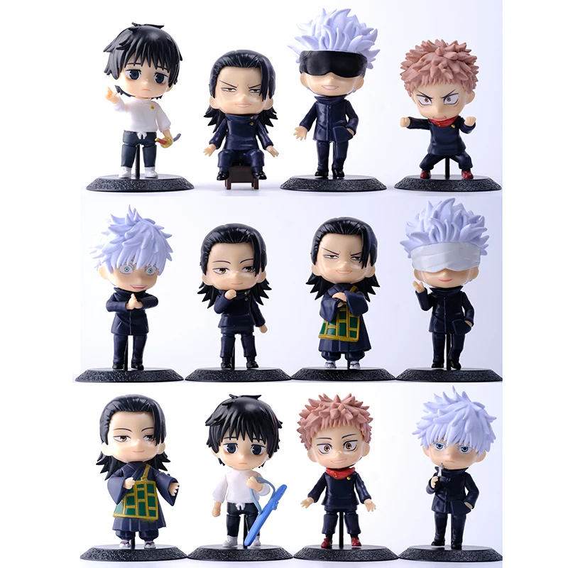 

12Pcs/Set Q Version Jujutsu Kaisen Itadori Yuji Okkotsu Yuta Geto Suguru Satoru Gojo PVC Figure Toys Anime Kawaii Model Dolls