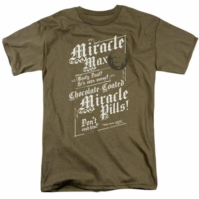 La princesse mariée Miracle Max t-shirt hommes sous licence années 80 film Safari vert