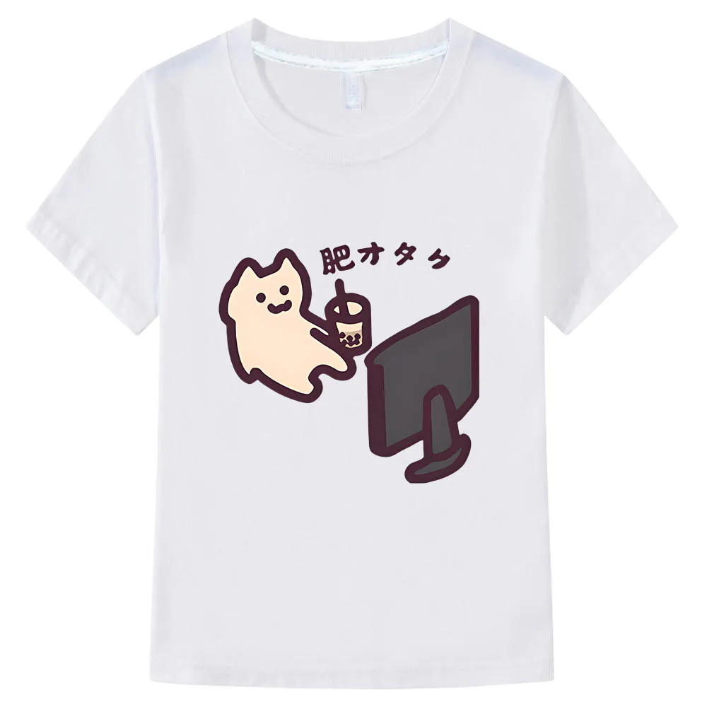 

Everyday One Cat Short Sleeve Cute Anime T-shirts Kawaii Manga Tshirt 100% Cotton Printing Fashion Cartoon Boys/girls Tee-shirt