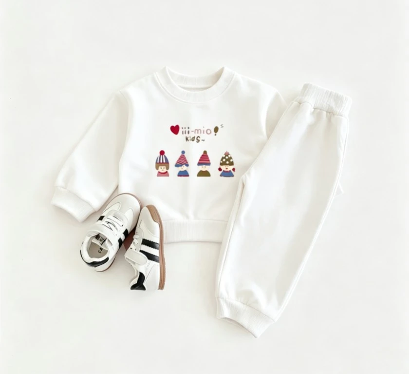 Small Toddler Cute Loungewear Set Children Long Sleeve Crewneck Sweatshirt With Elastic Waist Jogger Pants 2Pcs Suit Clothing