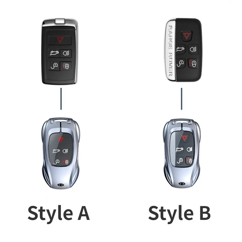 For Jaguar XE XF F-PACE F-TYPE Zinc Alloy Silver/Black Car Key Protection Shell Cartoon Smart Remote Key Cover Car Accessories