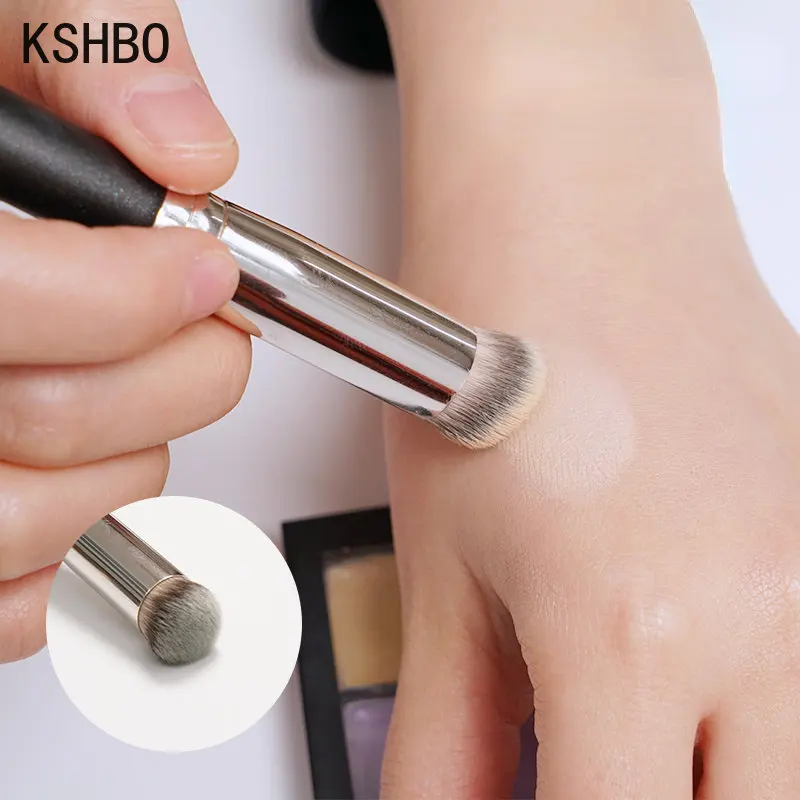 KSHBO Makeup Brushes Foundation Concealer Angled Cover Synthetic Dark Circle Liquid Cream Cosmetics Contour Brush Beauty Tool