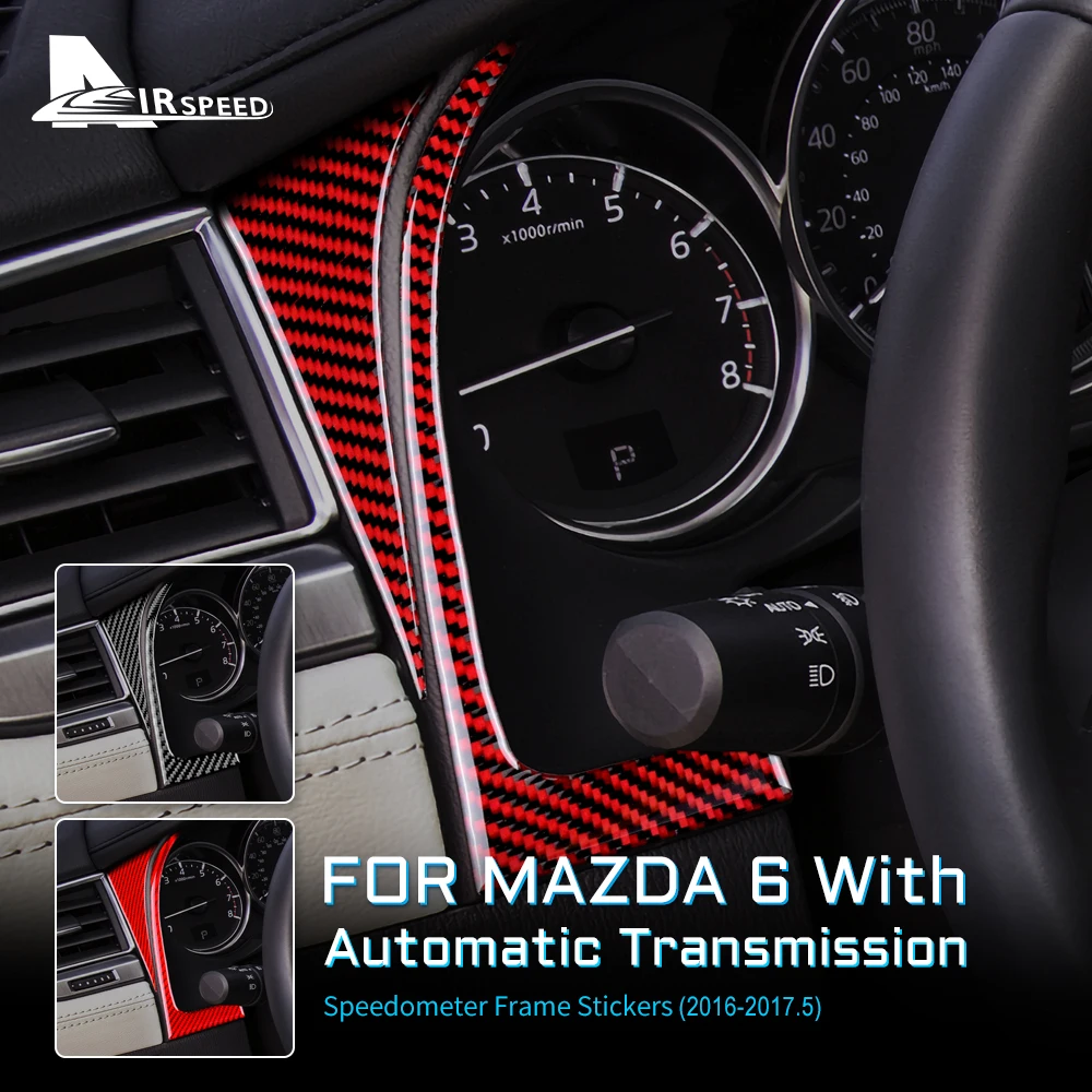 

For Mazda 6 2016-2017 Real Carbon Fiber Speedometer Cover Center Console Trim Accessories Wear Resistant Scratch Resistant