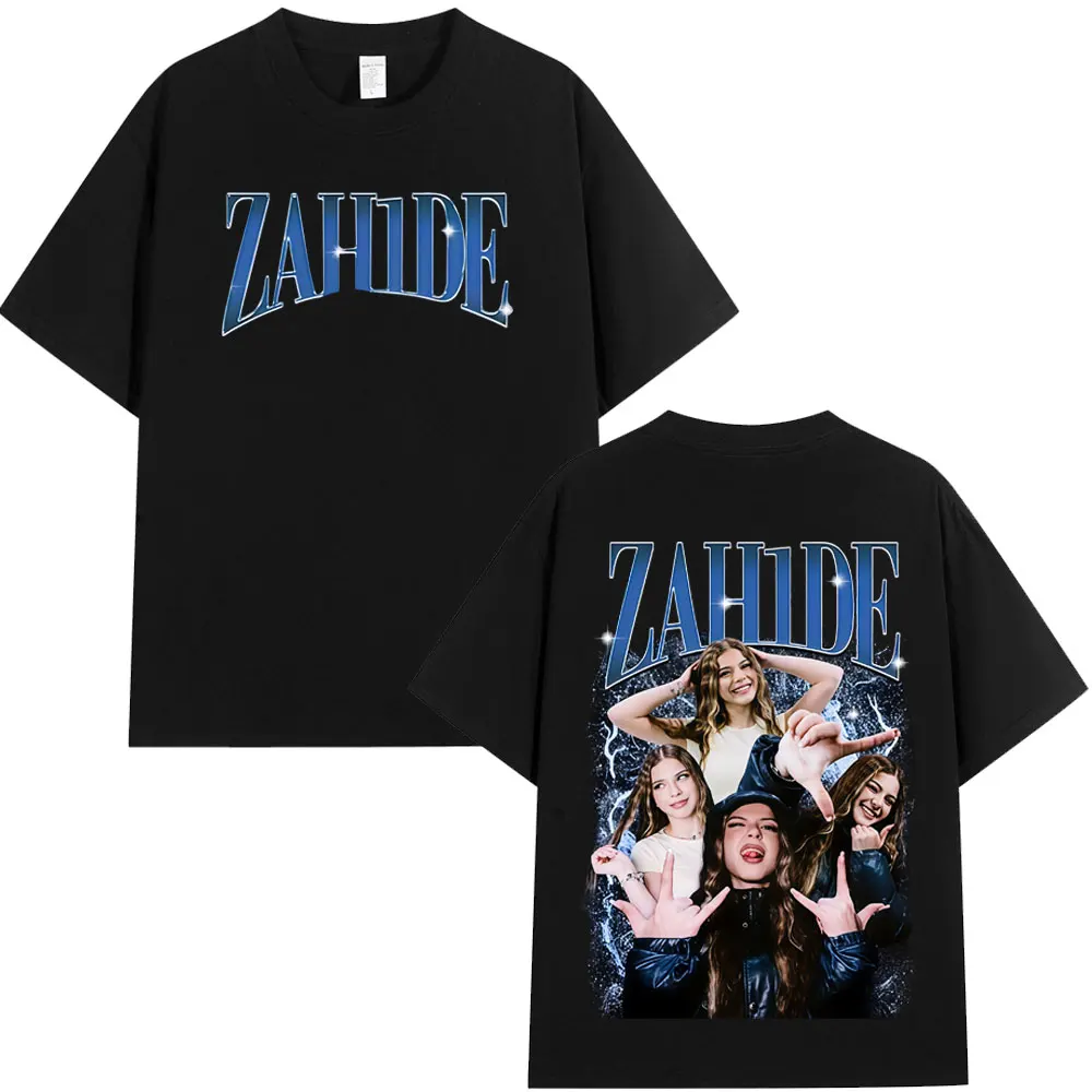 

Винтажная футболка Zahide Merch 2025 года, мужская и женская одежда, модные футболки, летняя хлопковая футболка с круглым вырезом и коротким рукавом, готическая панк-футболка
