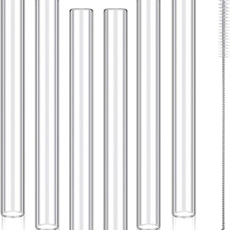 6 Cái Ống thủy tinh Borosilicate Ống thổi thủy tinh có bàn chải làm sạch 4 inch