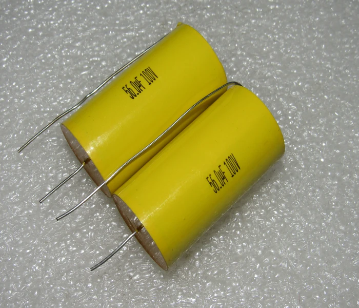

2PCS/Taiwan 100V 56UF 566J 100VDC axial copper pin frequency division film capacitor