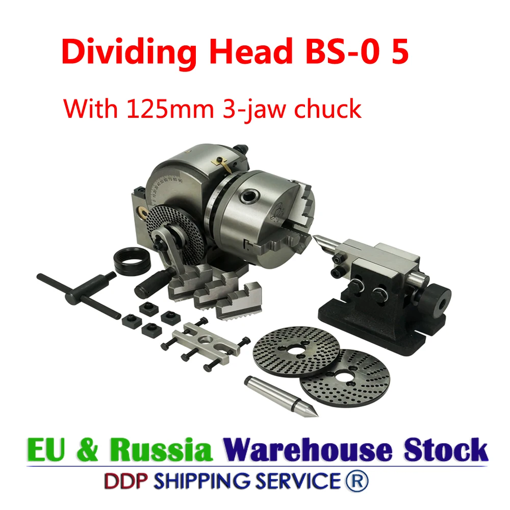 

BS-0 Universal Dividing Head Precision Tailstock 100MM 3-Jaw Lathe Chuck Dividing Plates CNC Milling Tail Stock