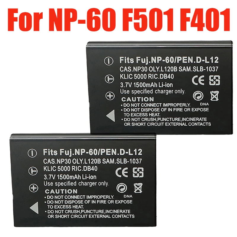 NP-60 FNP60 1500mah Battery for Fujifilm FinePix 50i F401 F601 Zoom M603 Kodak DX6490 DX7440 DX7590 DX7630 LS443 LS633