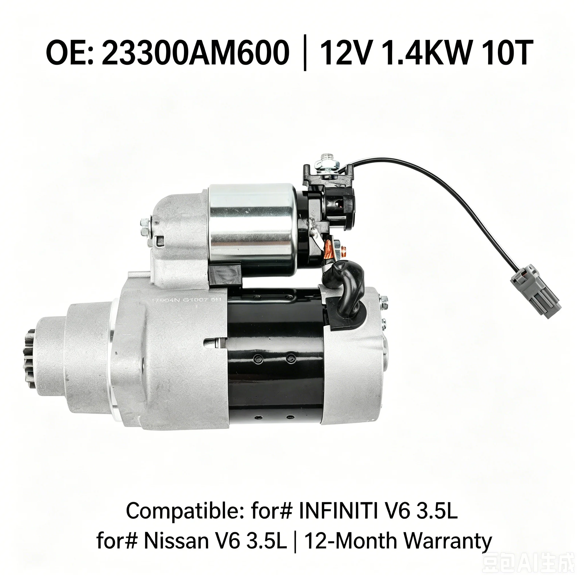 

Alternator Generator 12V 1.4KW 10T Car Spare Parts for Nissan Infiniti FX35 G35 3.5L 2003-2008 OE#23300AM600