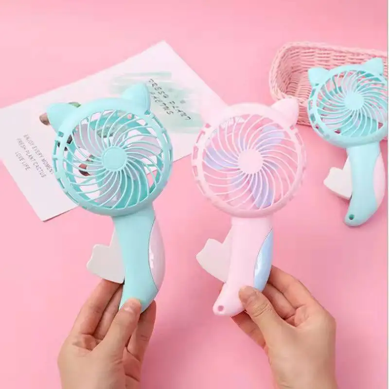 Cartoon hand pressure hand crank small fan dormitory mini students portable handheld manual small children's fan