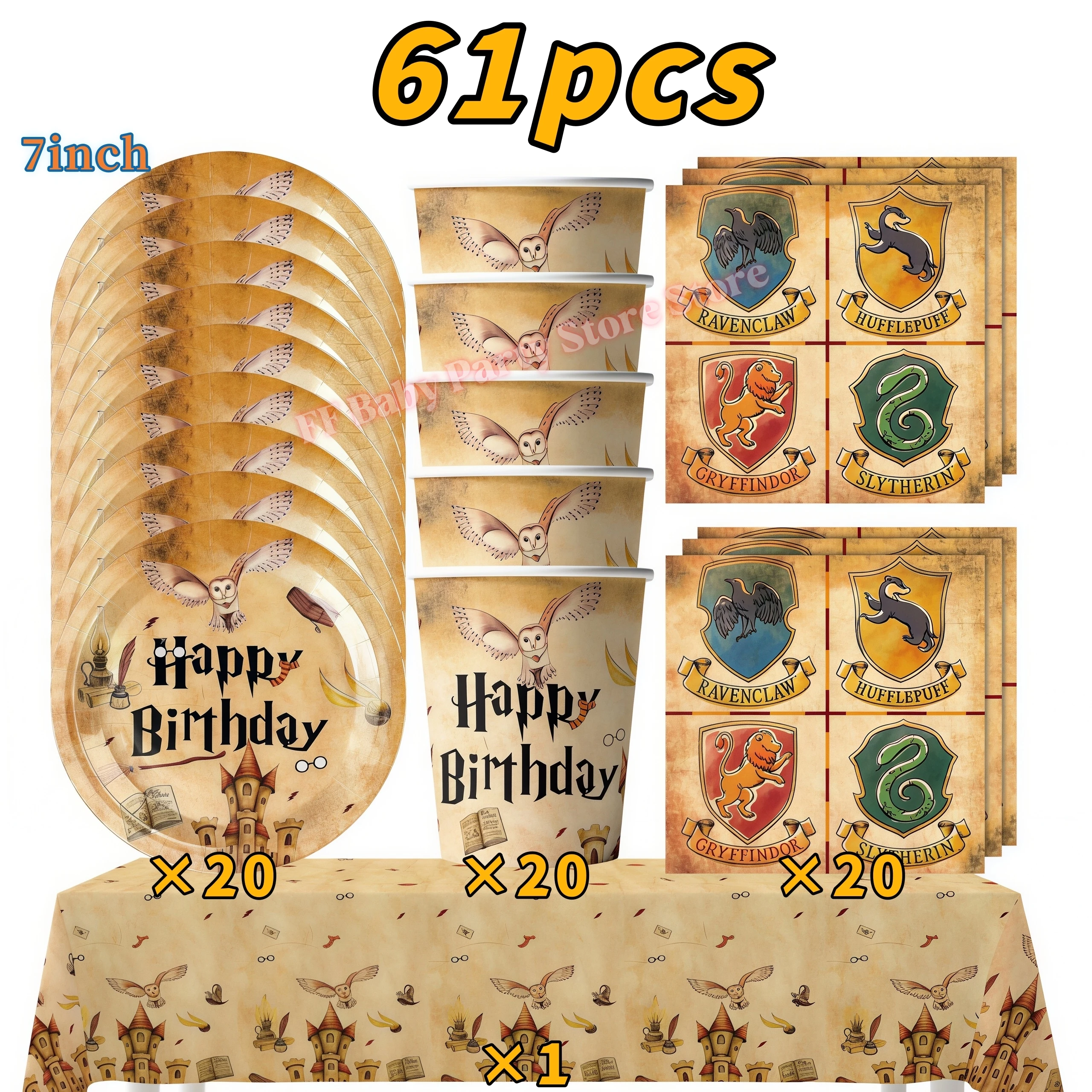 Academy Magics Geburtstagsparty-Dekoration, Harry-Potter-Motiv, Ballon, Teller, Becher, Serviette, Kindergeschenk, Babyparty-Zubehör, Event-Artikel, Souvenir – Detail 38