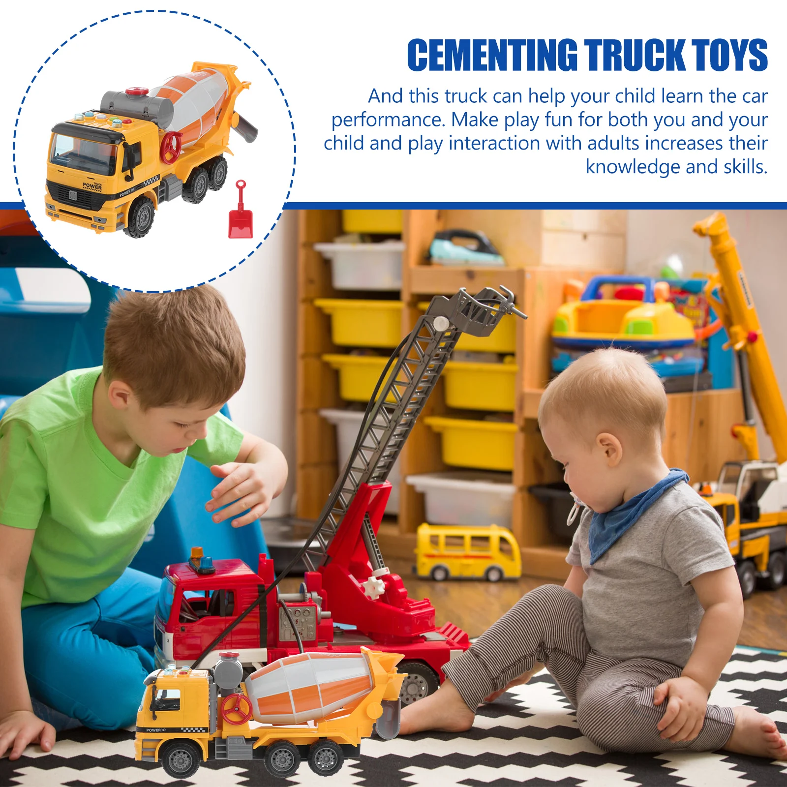 

Cement Truck Accessories Vehicle Model Toy Inertial Toys Car Cementing Simulation