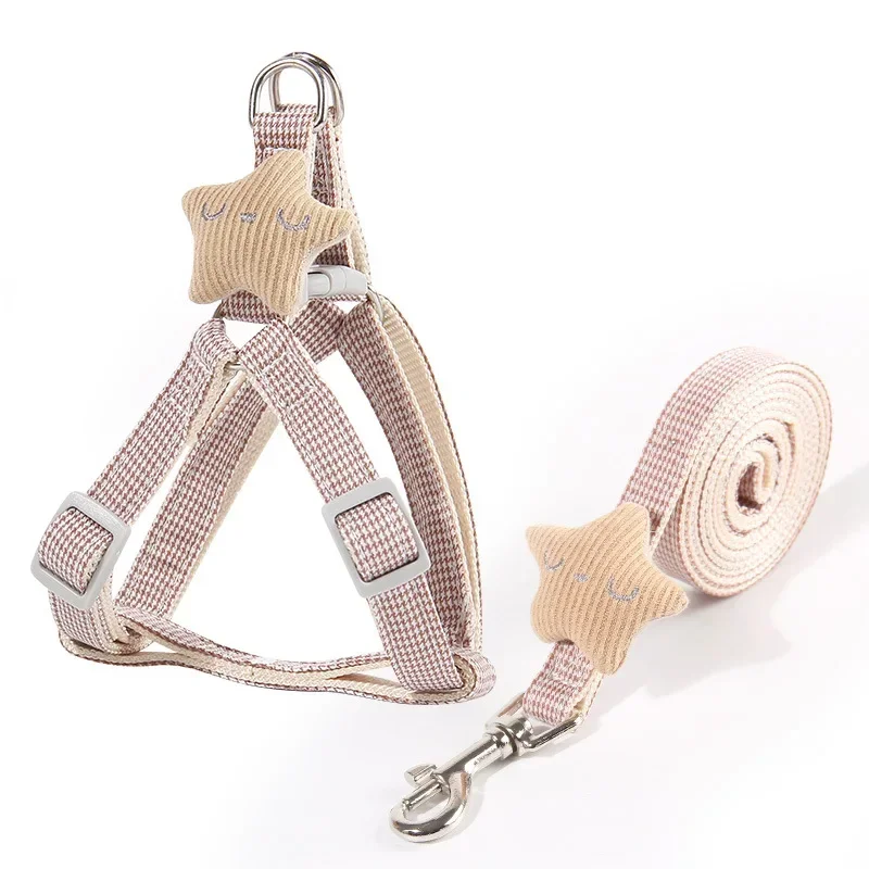 Adjustable Pet Harness for Small Dogs Cats Dog Harness and Leash Set Cute Starfish Kitten Puppy Harness