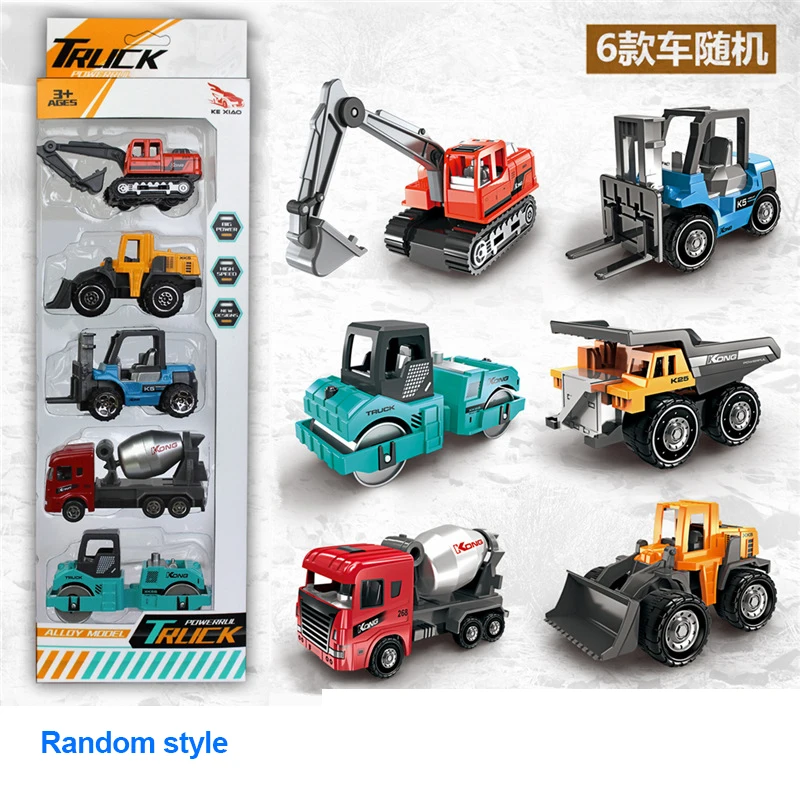 

1/64 Alloy Metal Engineering Truck Car Model Children Toy 5pcs/set Style Random Sending P382