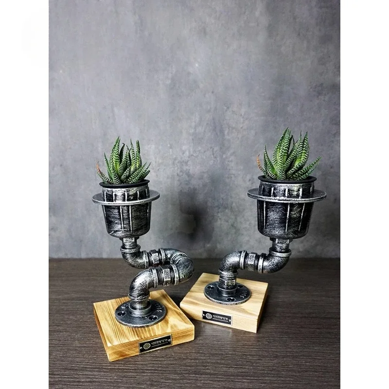 retro industrial style personality small potted flower pot indoor desktop ornaments immortals