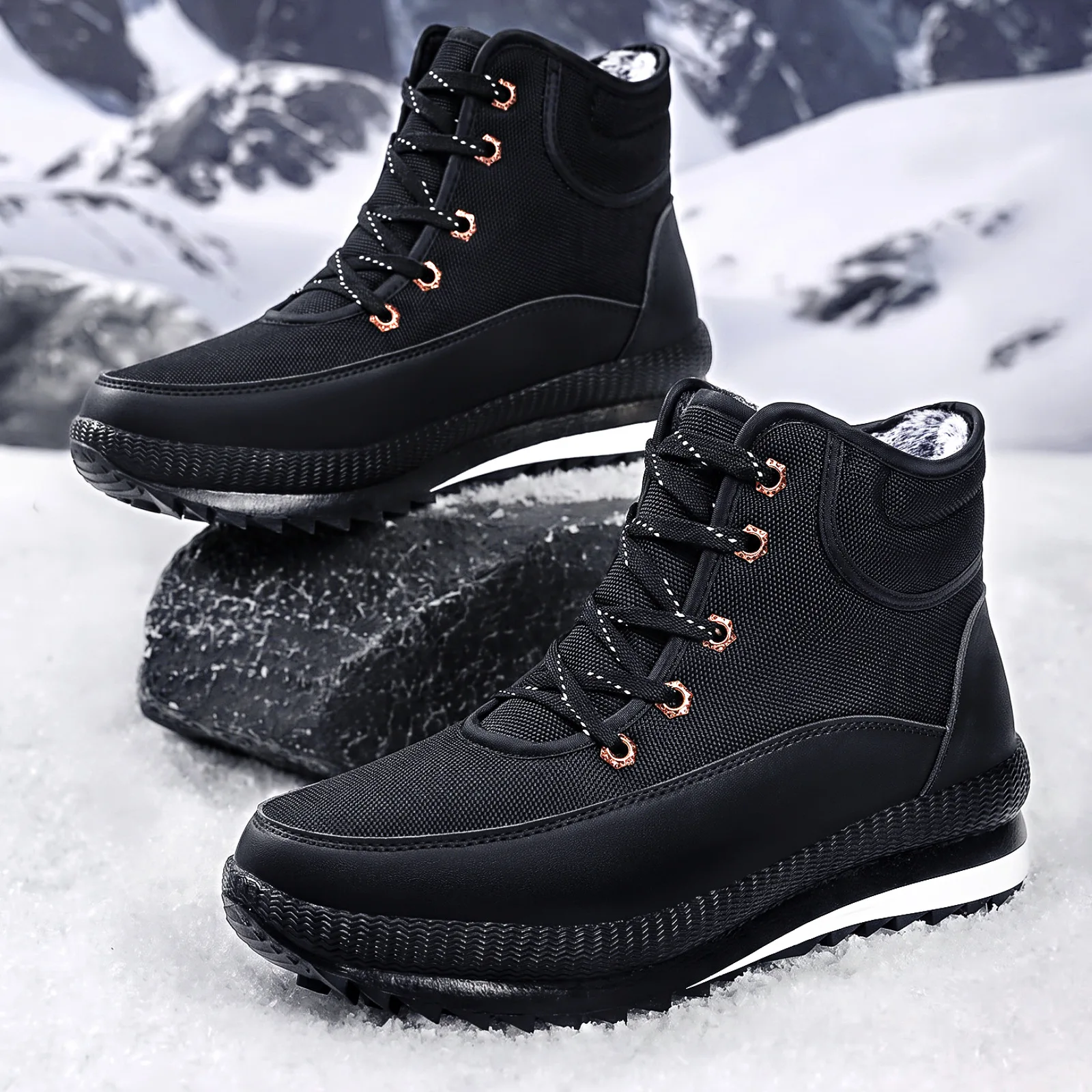 Cotton shoes men's shoes 2026 winter new outdoor waterproof work shoes piled thickened warm casual snow boots