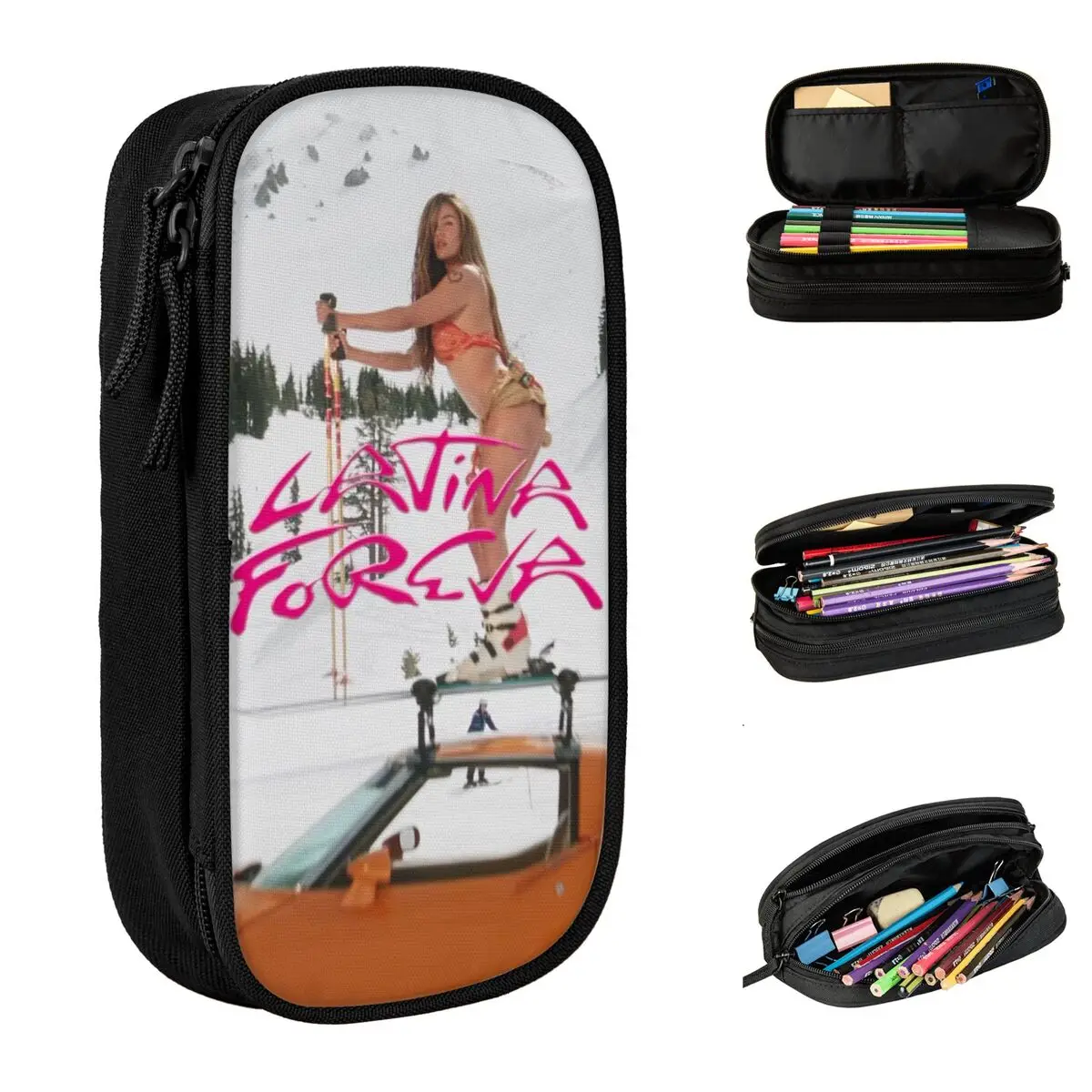 

Large-capacity Pen Box Karoled G 2025 New Song LATINA FOREVA School Accessories Double Layer Pencil Box Girl Makeup Bags Gift