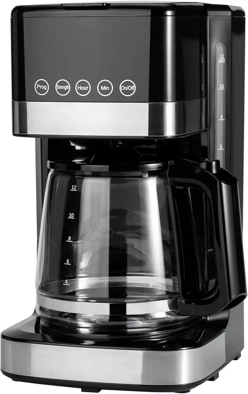

Programmable 12 Cup Drip Coffee Maker with Glass Coffee Pot (1.9 Qt), Auto Shut-off, Touch Screen, Auto Pause, Removable Filt