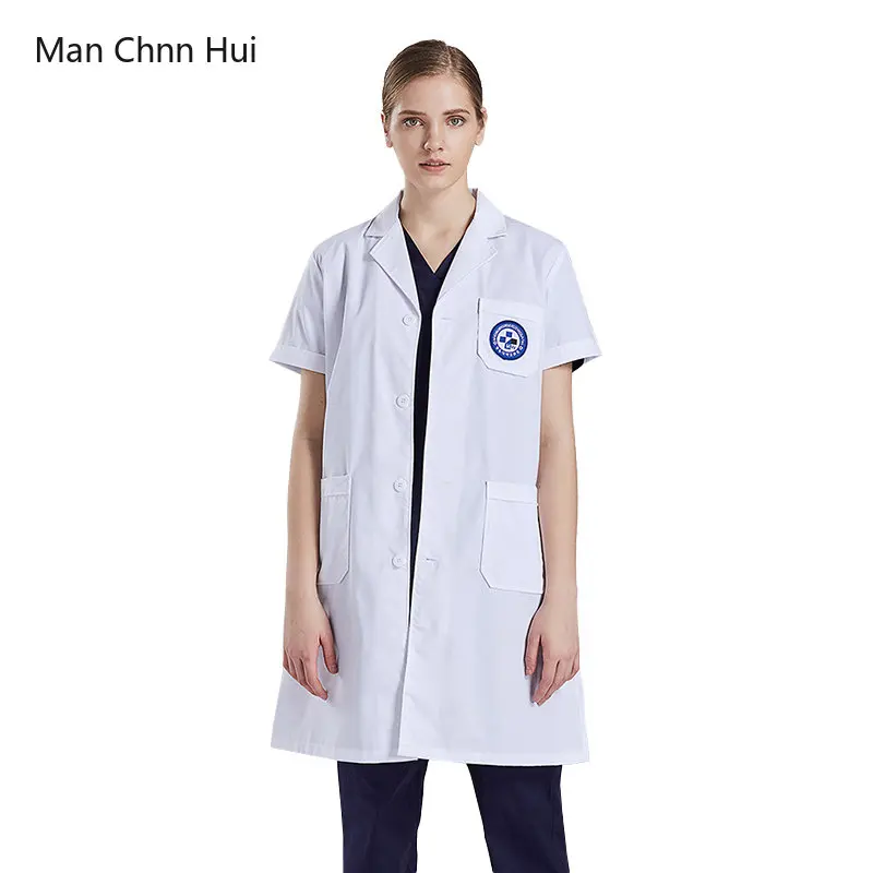 

Women Doctor Uniform Laboratory Blouse Beautician Workwear Short Sleeve Scrubs Medical Costume Veterinary Nurse Work Clothes