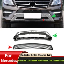 For Mercedes Benz ML Class W166 A1668855925 A1668858625 Car Front Lower Grill Radiator Grille Chrome Body Kit Trim Auto Parts
