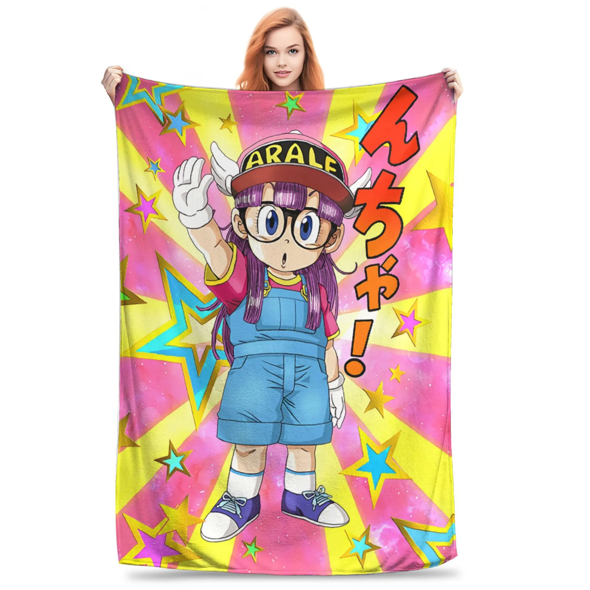 

Kawaii Arale Blanket Anime Dr Slump Flannel Awesome Warm Throw Blankets for Bedspread Decoration,