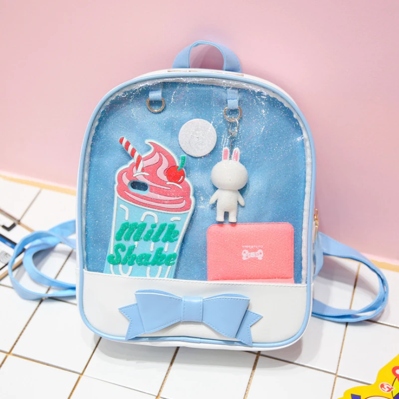 Clear Transparent Kawaii Backpack Women Harajuku Bow-knot Itabags School Bags for Teenager Girls Designer Ita Bag Bookbag рюкзак