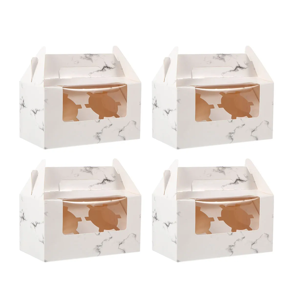 

10 Pcs Tart Boxes Marbling Cake Box Decorative Marbling Style Food Grade Safe Party Supplies Kitchen Barware